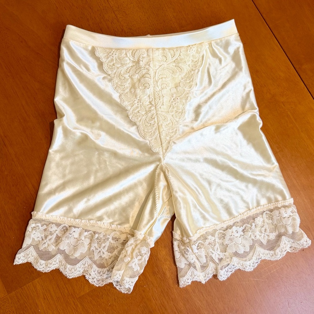 Vtg 80s Victoria’s Secret Gold Crown Label Second Skin Satin Shapewear Sz XS